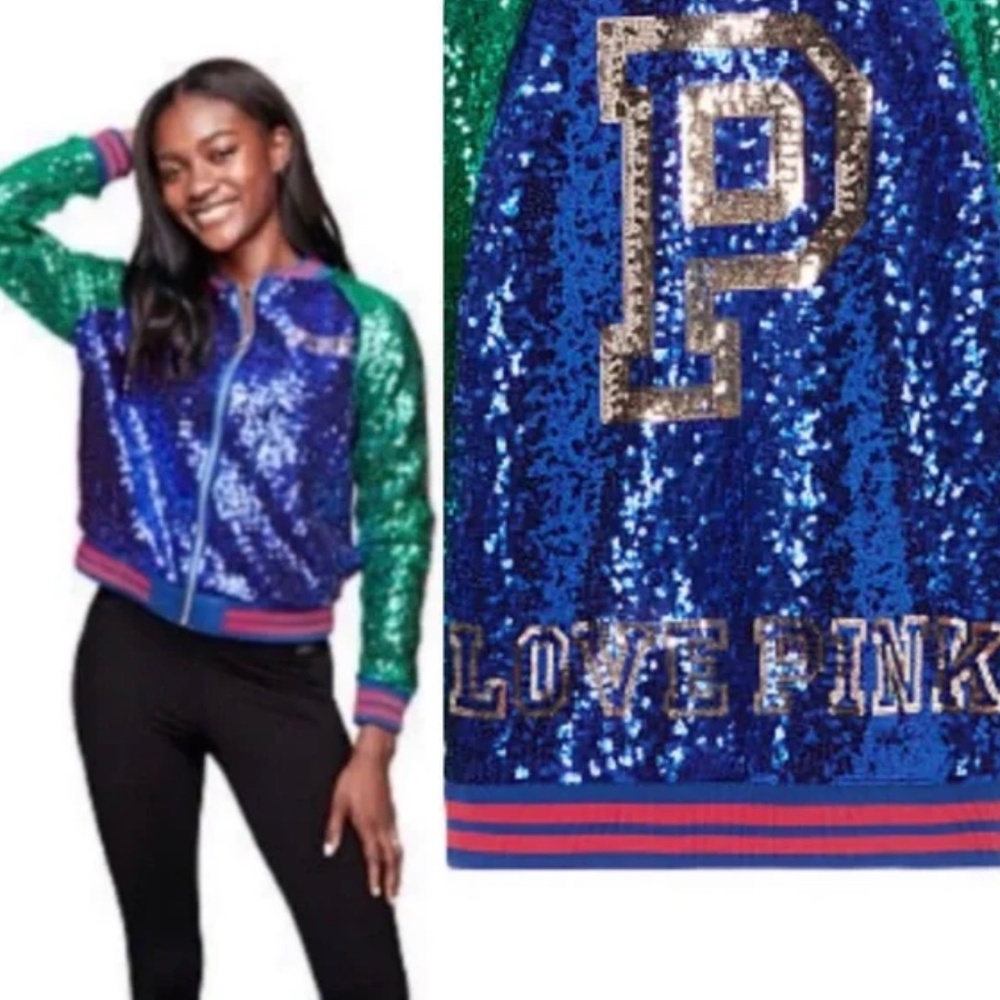 Victoria’s Secret pink sequin bomber